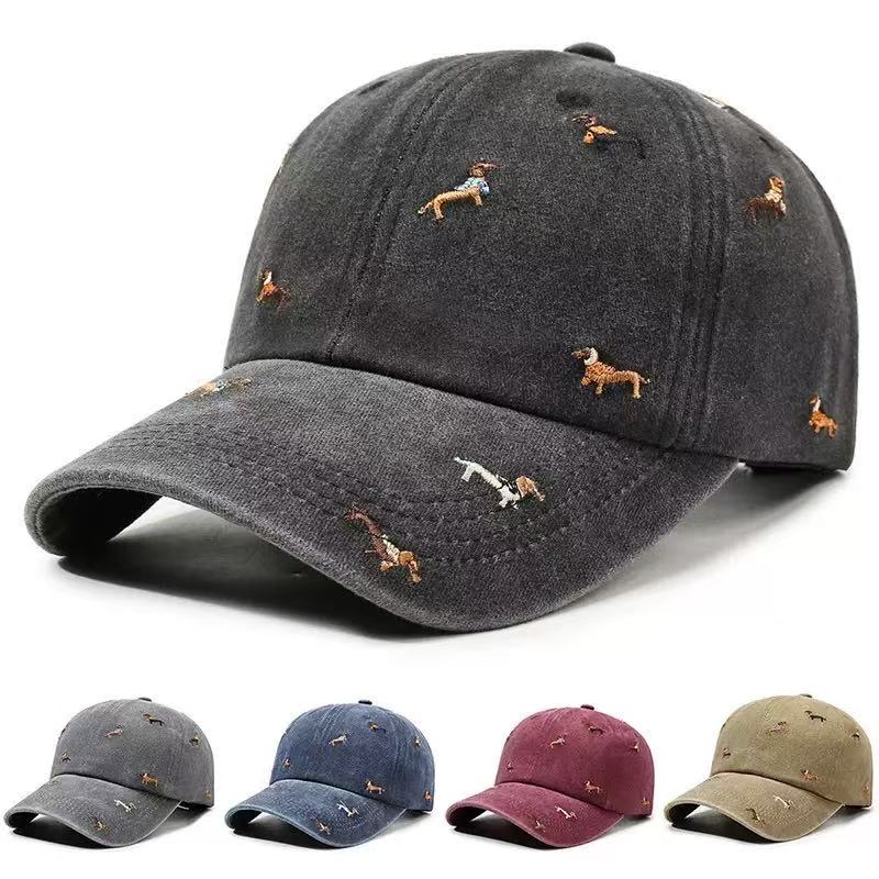 Golf Cap Dad - ダックスフント刺繍ウォッシュドコットン調節可能な野球帽クラシックスナップバックお父さん帽子通気性ゴルフ釣りアウトドアサンキャップ