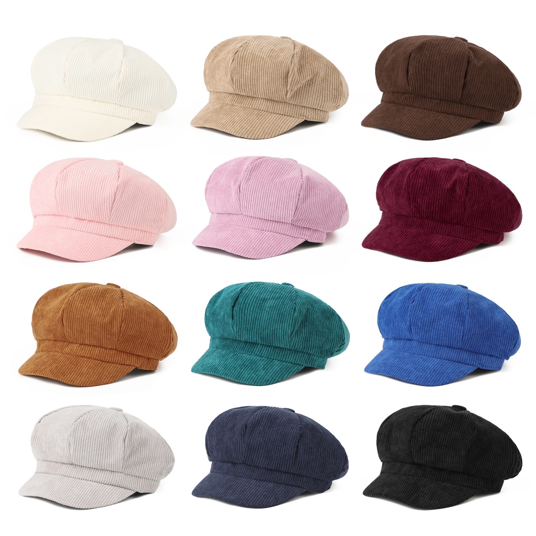 Dad Hat Cotton - ニュースボーイキャップベレー帽女性ヴィンテージベレー帽画家帽子冬の帽子女性男性用八角形キャップ女性骨無地カジュアル