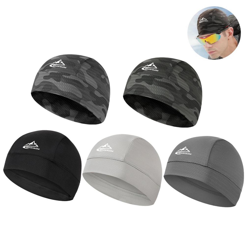 Skull Cap Helmet Liner - 速乾性・UVカットスポーツサイクリングキャップ メンズ・レディース兼用 冷感スカルキャップ ヘルメットインナー 汗吸収キャップ アウトドアバイクMTBランニングハット