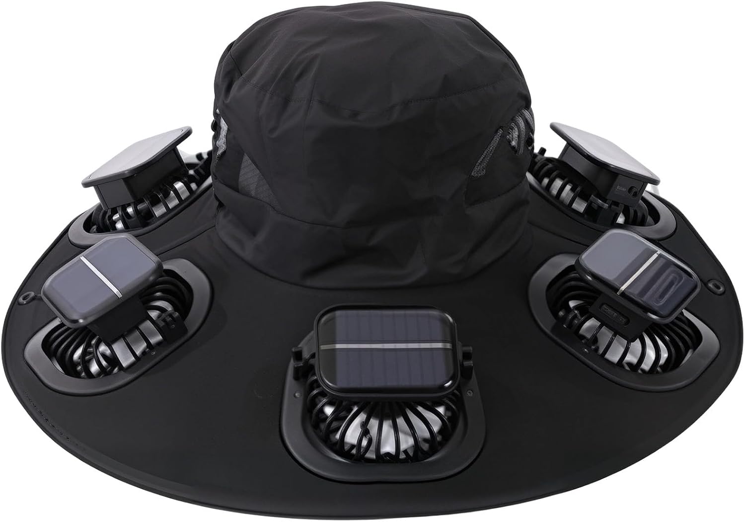 Visor Sun Hat - ホット6ファンソーラーファンハット通気性UVカットワイドブリムサンキャップサマーファンバイザーキャップ男性用アウトドアハイキングキャンプ釣り用