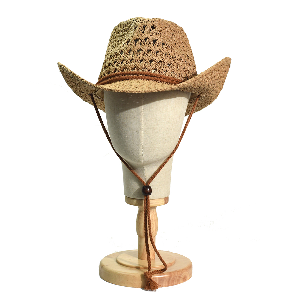 Cowboy Hat Straw - 男性と女性のための手作りのカウボーイ麦わら帽子,ビーチ帽子,屋外旅行の帽子,ユニセックス,無地,広いつば,ビーチキャップ