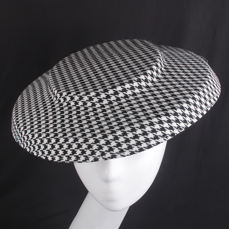 Sun Hat Wide Brim - 結婚式の帽子 DIY クラフトアクセサリー黒千鳥格子魅惑的な帽子つば広太陽の帽子女性のためのダービー教会の結婚式の帽子
