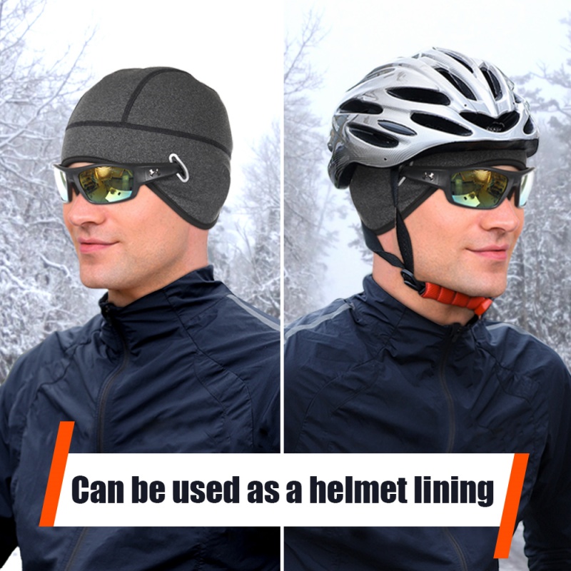 Skull Cap Helmet Liner - 冬用サイクリングウォームキャップ MTBヘルメットライナー フリーススカルハット 保温 メンズ レディース