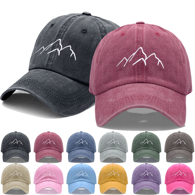 Golf Cap Dad - 1pc 調節可能なウォッシュドベースボールキャップ男性女性用ソフトウォッシュドマウンテンレンジ刺繍お父さん帽子ファッションアウトドアスポーツゴルフキャップ