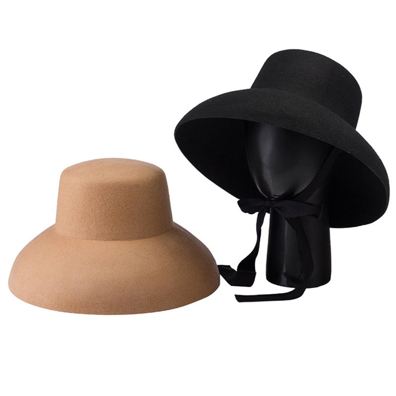 女性のためのレトロなスタイルのウールの帽子,広いつばの広い冬 - Fedora Hat Wool のレビューと価格