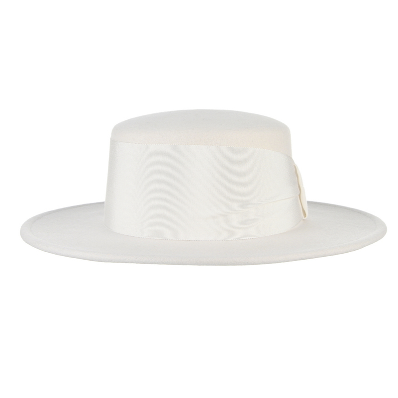100%ウール製ホワイト秋冬フェドラハット、つば広フラットト - Fedora Hat Wool のレビューと価格