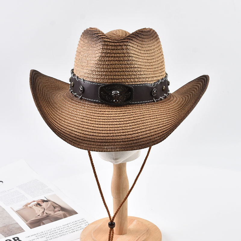 夏用ウェスタンカウボーイ麦わら帽子 男女兼用 アウトドア 広 - Cowboy Hat Straw のレビューと価格
