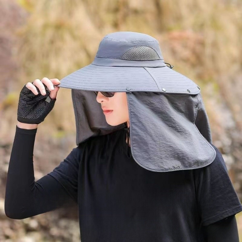 カジュアル布男性用日よけ帽子首保護取り外し可能なショール女性 - Visor Sun Hat のレビューと価格