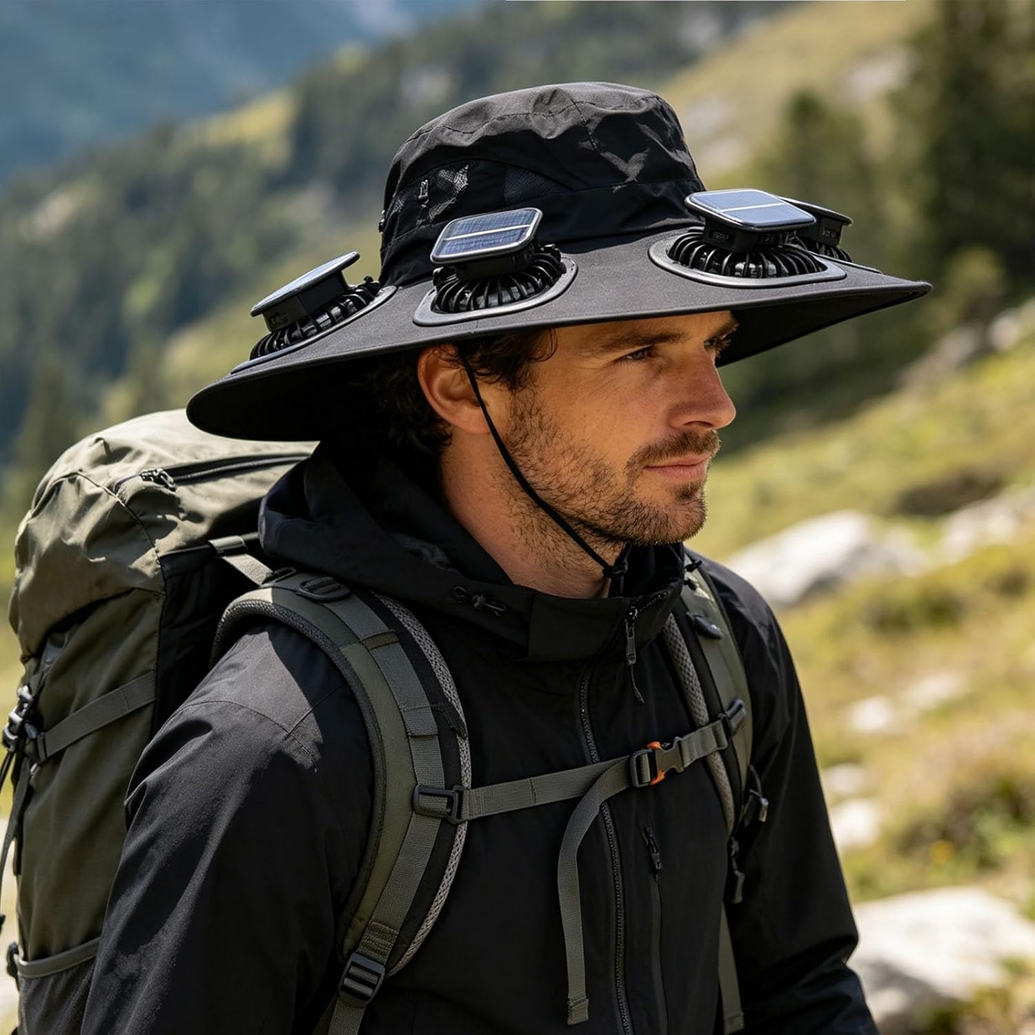 ホット6ファンソーラーファンハット通気性UVカットワイドブリ - Visor Sun Hat のレビューと価格