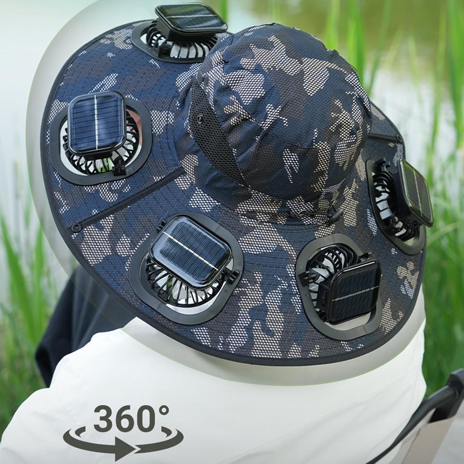 ホット6ファンソーラーファンハット通気性UVカットワイドブリ - Visor Sun Hat のレビューと価格