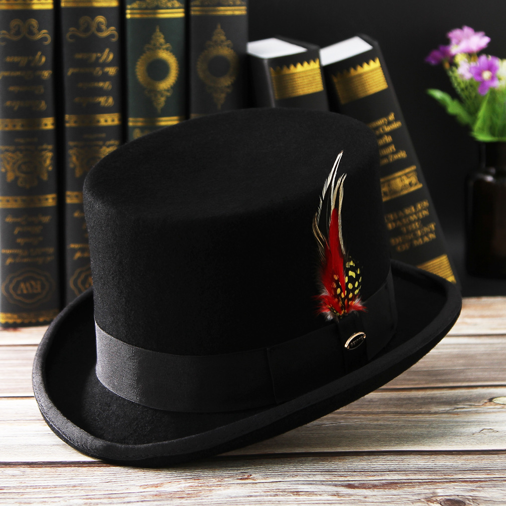 新しい男性帽子 100% ウールフェドーラ帽子ユニセックスト - Fedora Hat Wool のレビューと価格