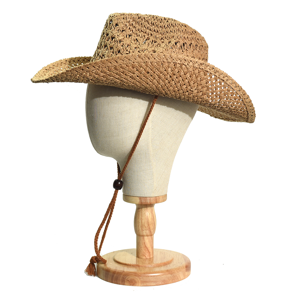 男性と女性のための手作りのカウボーイ麦わら帽子,ビーチ帽子, - Cowboy Hat Straw のレビューと価格