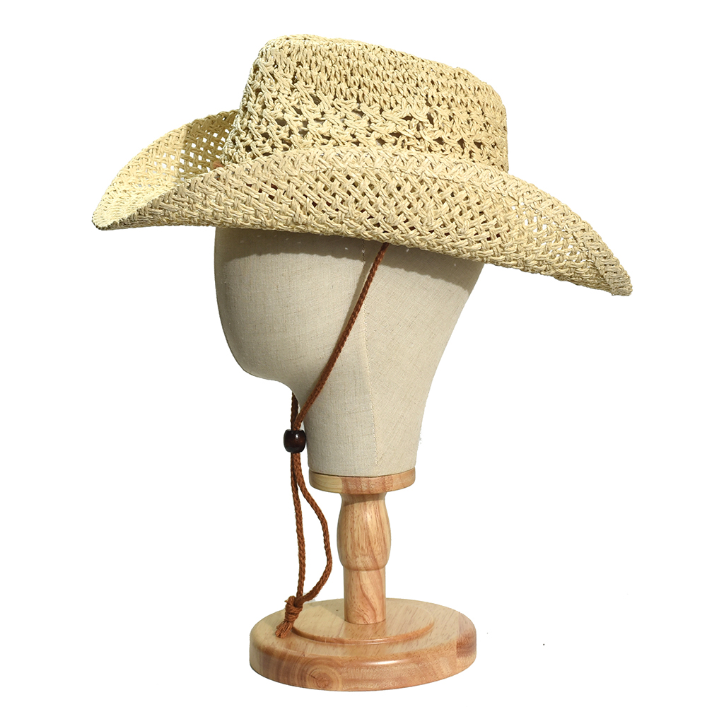 男性と女性のための手作りのカウボーイ麦わら帽子,ビーチ帽子, - Cowboy Hat Straw のレビューと価格