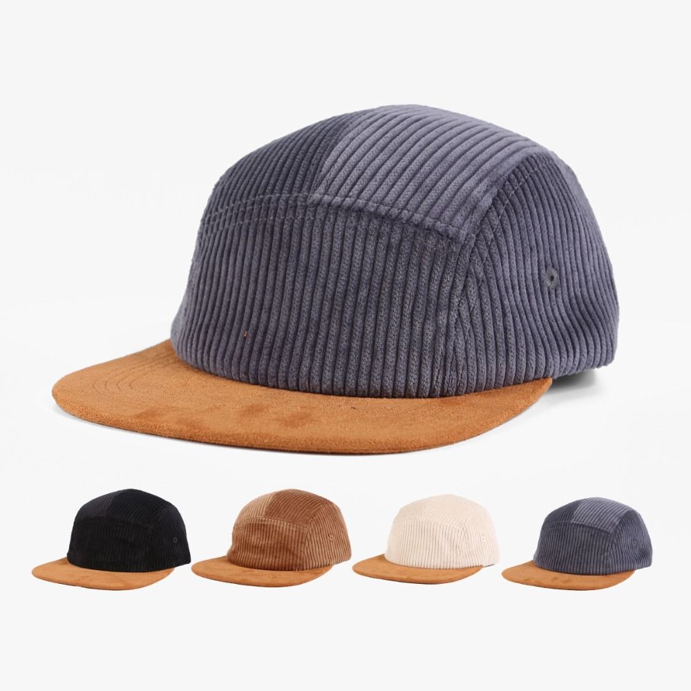 多用途レトロフラットブリム野球帽5パネル調整可能ヒップホップ - Corduroy Cap 5 Panel のレビューと価格