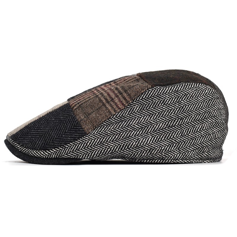 ハイエンドクラシックメンズパッチワークキャスケット帽子アイビ - Dad Hat Cotton のレビューと価格