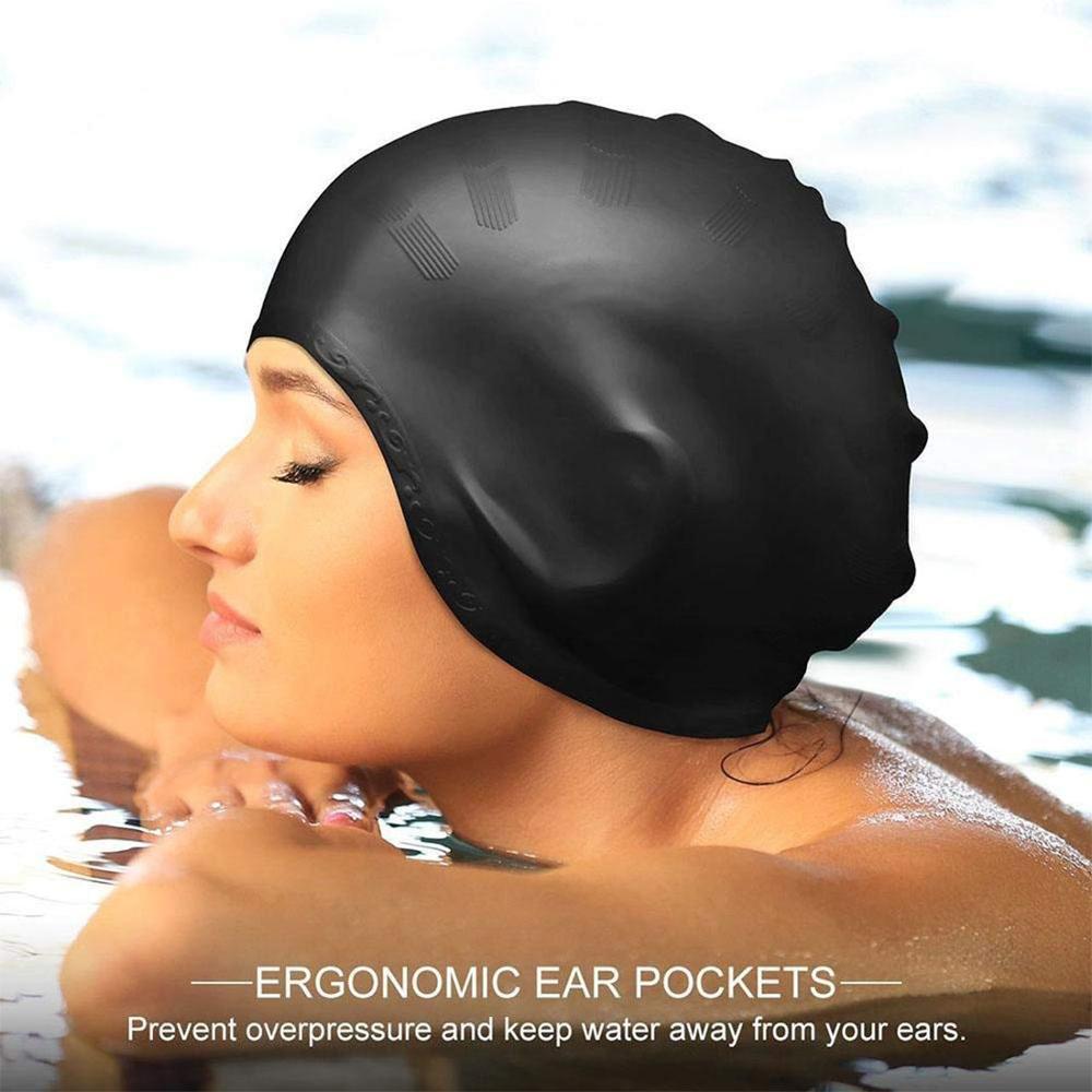 大人の高弾性水泳キャップ男性女性防水水泳プールキャップ耳を保 - Swim Hat Silicone のレビューと価格