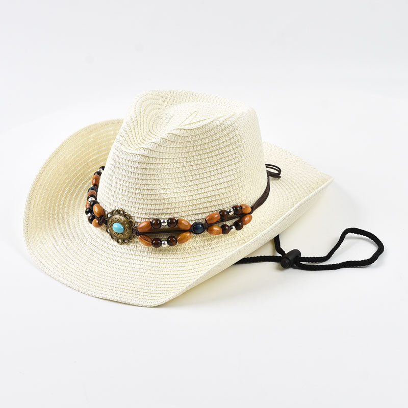 わら製ウエスタンカウボーイハット女性男性用折りたたみ式つば広 - Cowboy Hat Straw のレビューと価格