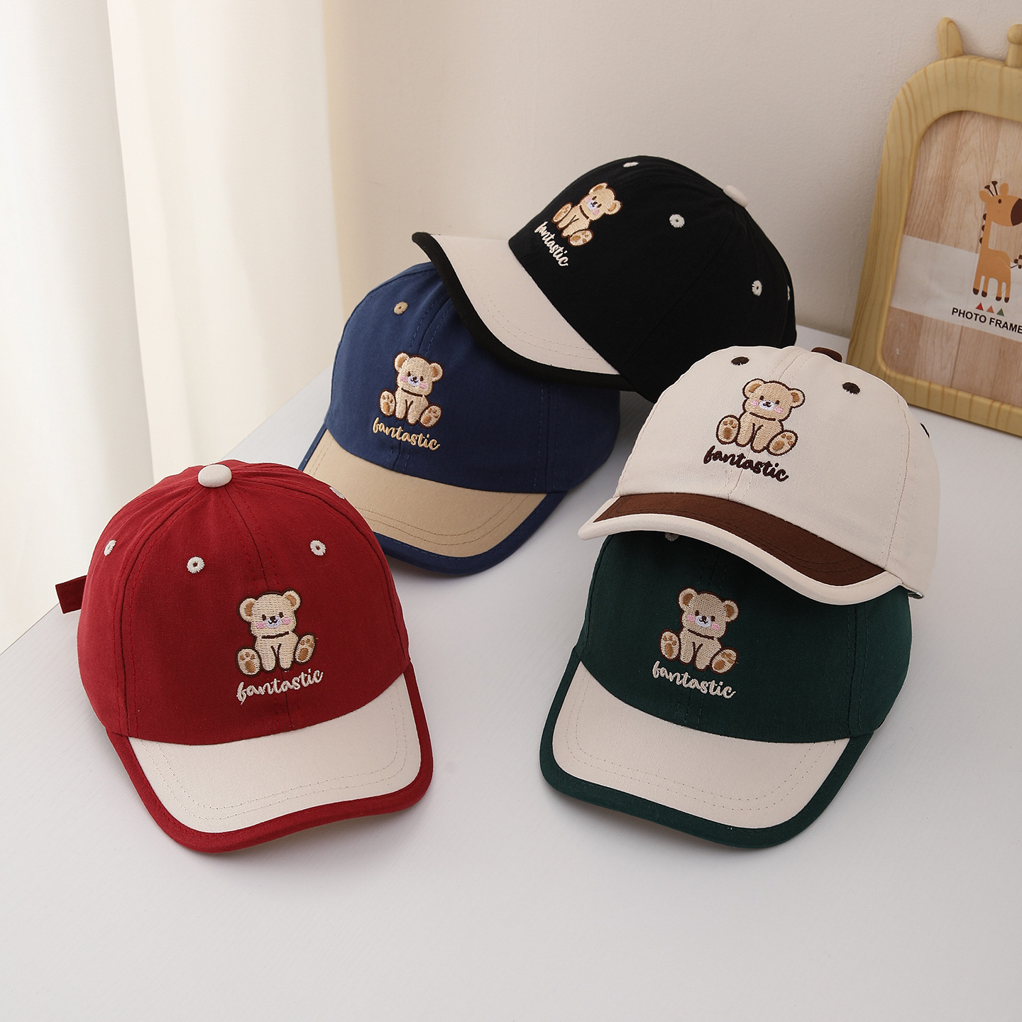 子供野球帽 52 センチメートル子供漫画クマパッチ帽子子供バ - Visor Sun Hat のレビューと価格