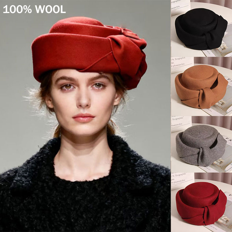 新しいクラシックウールフェルトベレー帽女性冬高品質フェルト帽 - Beret French Wool のレビューと価格