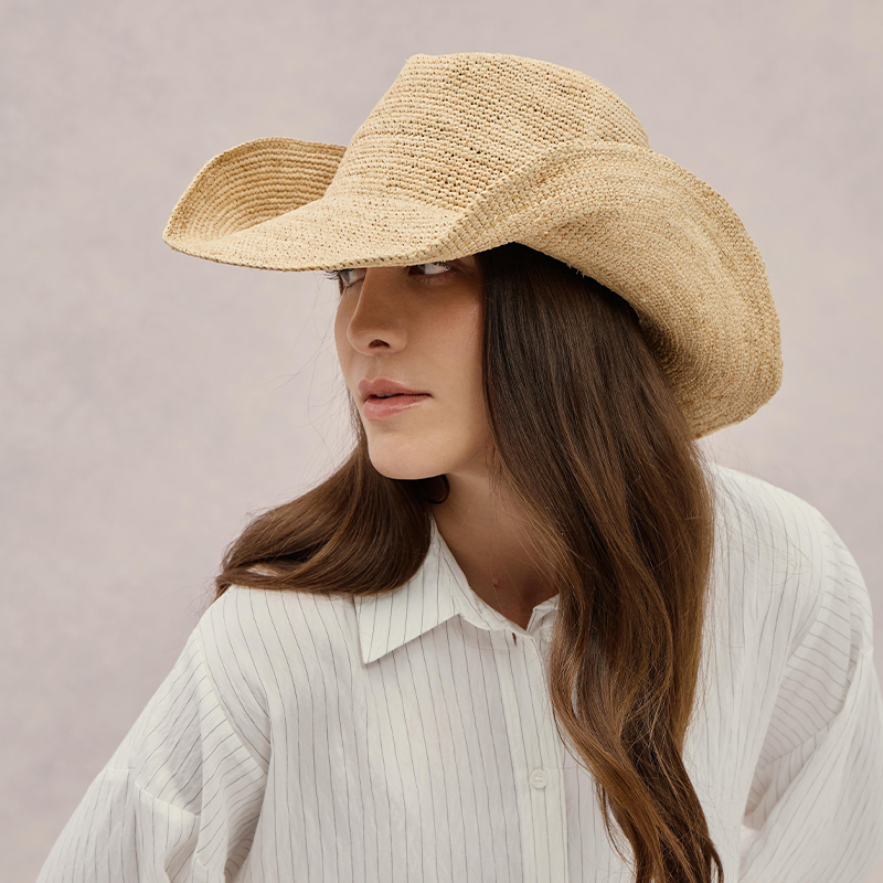 プレミアムラフィア麦わら帽子 高級手作り ウェスタンカウボー - Cowboy Hat Straw のレビューと価格